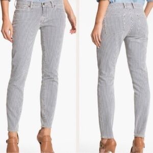 Lucky Brand Jeans Charlie Skinny Railroad Striped 8 29 Blue White Stripe 29” Ins